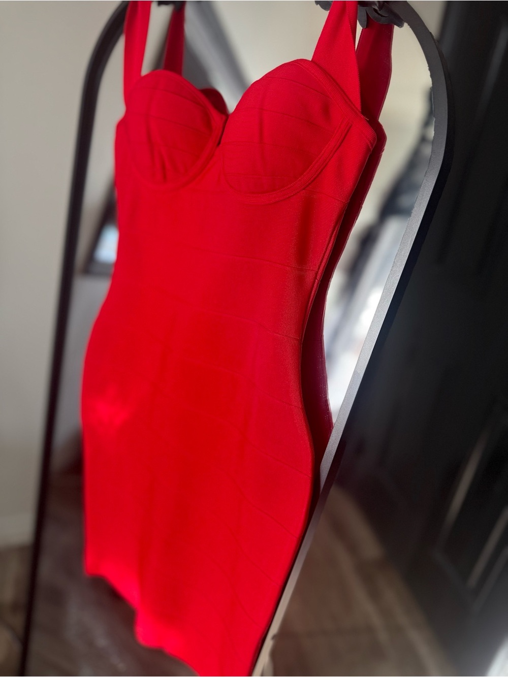 Fashion Nova Red Bustier Bodycon Mini Dress